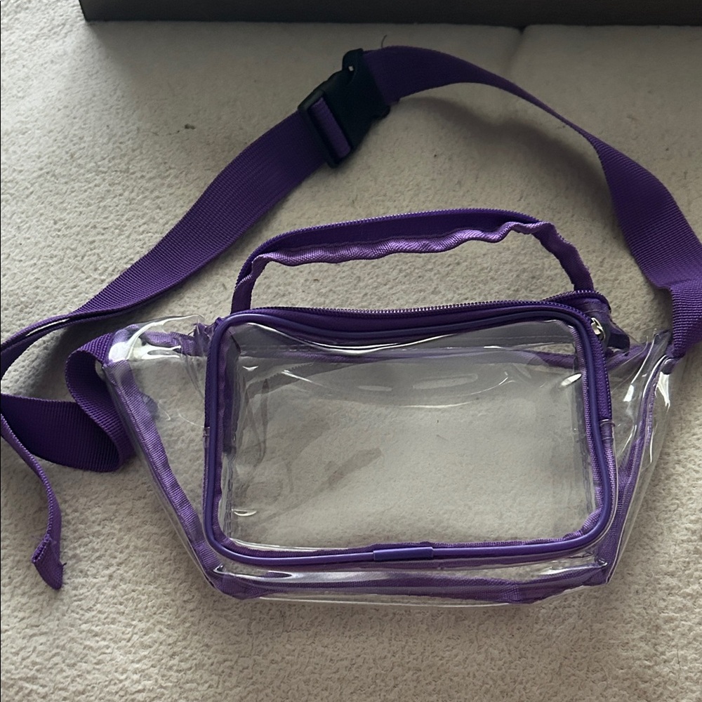 Clear Purple Trim Fanny Pack / Crossbody Bag